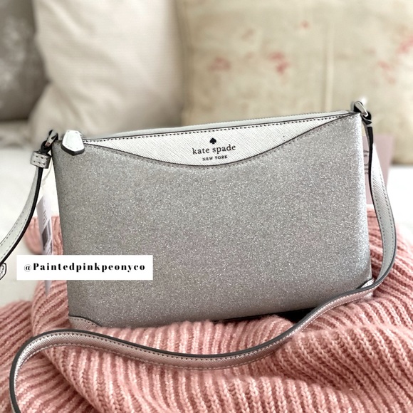 COPY - 🆕 KATE SPADE | Lunar Light Silver Shimmy Glitter Purse Crossbody - Picture 6 of 9